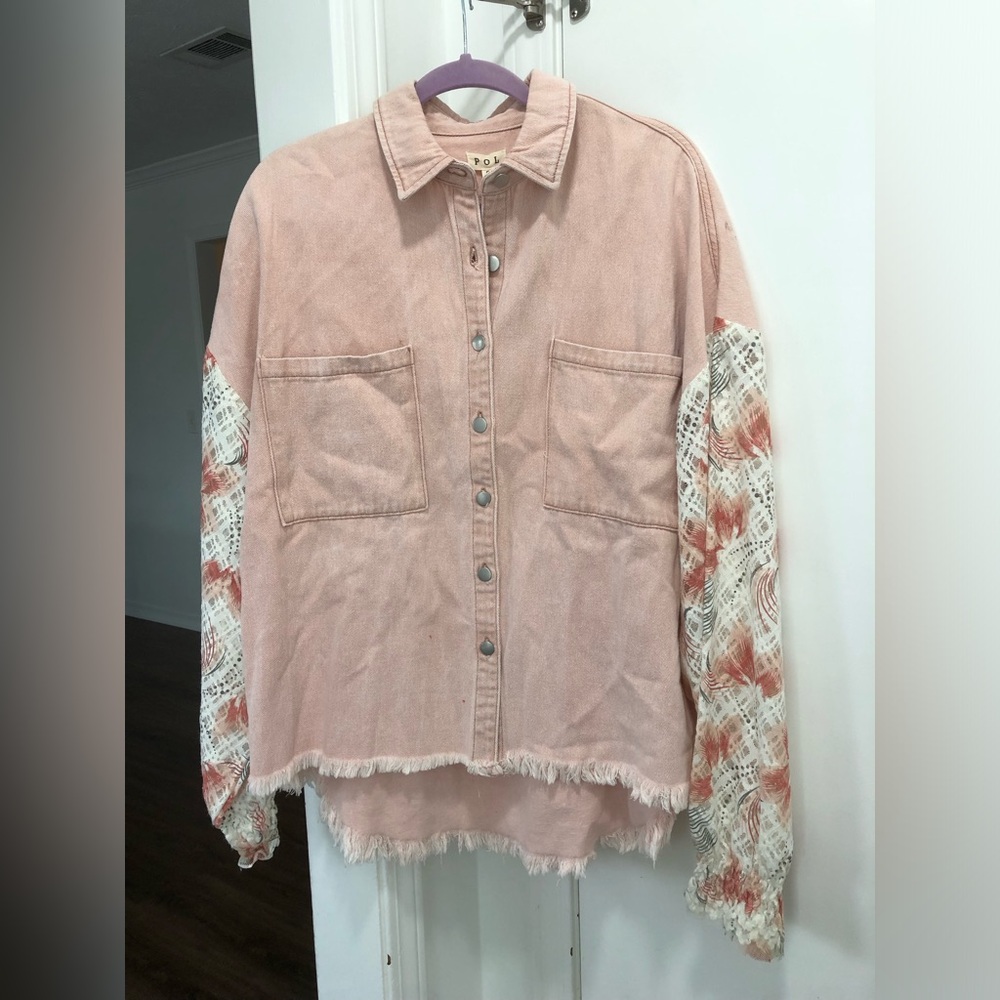POL NWOT Pink Jacket Adorable Detailed Sleeves - Picture 1 of 5